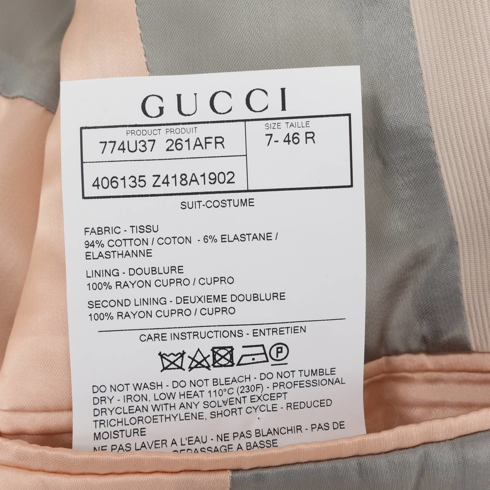 GUCCI Formal Jacket and Pants Cotton Men's 46 Beige - Picture 13 of 15